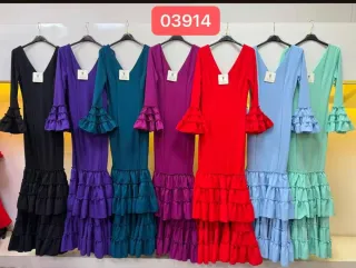 Vestido Flamenco liso o con topos 36 a 46