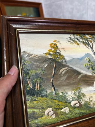 Pareja de cuadros paisajes antiguos