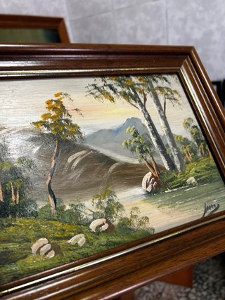 Pareja de cuadros paisajes antiguos