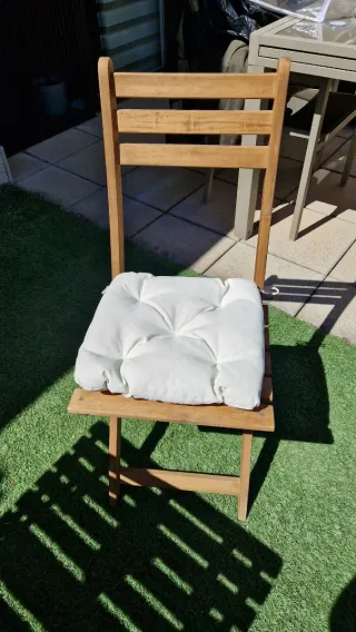 Mesa y 2 sillas balcón/terraza madera