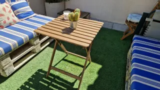 Mesa y 2 sillas balcón/terraza madera