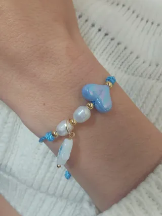 Pulsera Hamsa Azul Estilo Boho