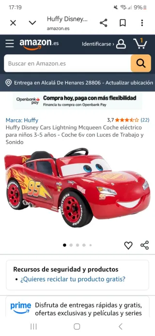 Coche Eléctrico Infantil Cars McQueen