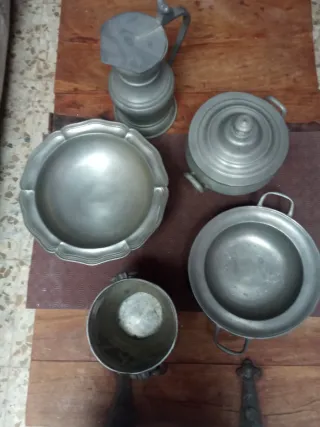 Conjunto de estaño vintage