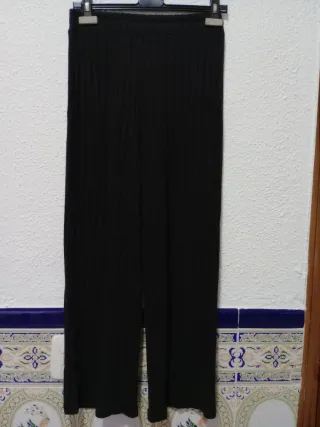 Pantalón ancho punto elástico caliente