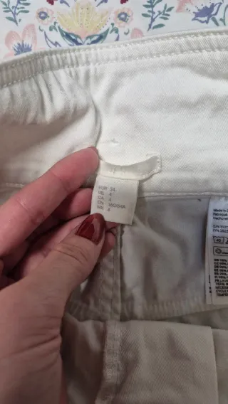 Shorts Vaqueros Blancos Tiro Alto Talla 34