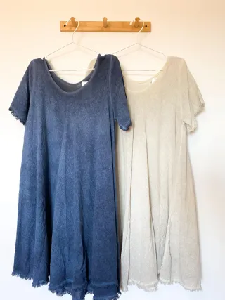 Vestido azul fresco y amplio talla única