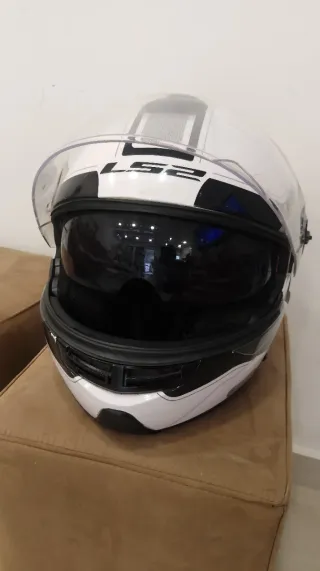 Casco Moto Modular LS2 Blanco