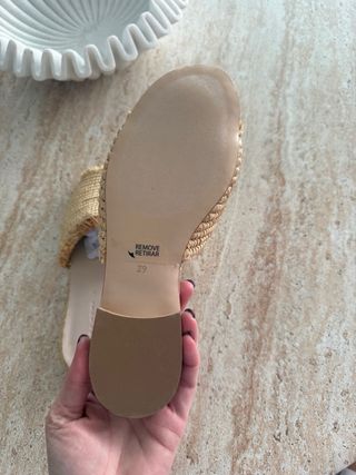 Sandalias Zara Home rafia flecos beige