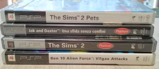 4 Giochi PSP: Sims 2 Pets, Ben 10, Jak & Daxter...