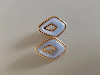 Orecchini geometrici stile vintage azzurro polvere