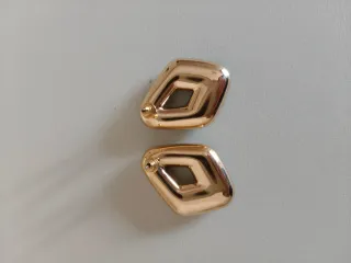 Orecchini geometrici stile vintage azzurro polvere