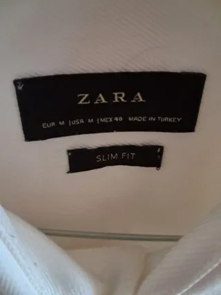 Camisa Zara Blanca Hombre