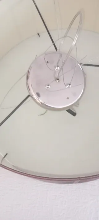 Lámpara de techo de tela y cristal