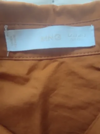 Camisa Mango manga larga color teja