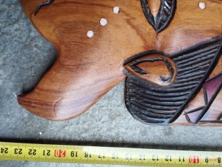 Coppia Maschere Africane Legno Appese