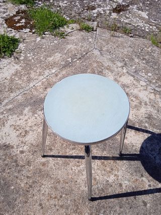 Modernariato Sgabello vintage metallo formica