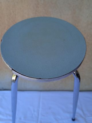 Modernariato Sgabello vintage metallo formica