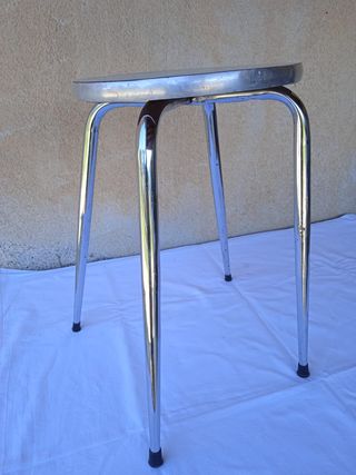 Modernariato Sgabello vintage metallo formica