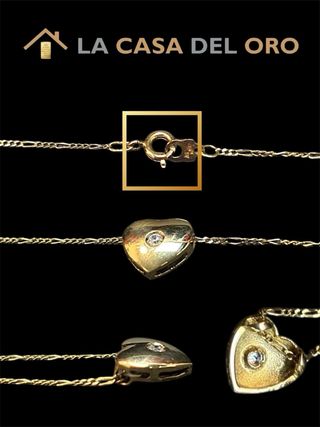 Cadena 3x1 con Colgante Corazon Oro 18kt