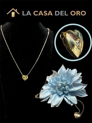 Cadena 3x1 con Colgante Corazon Oro 18kt