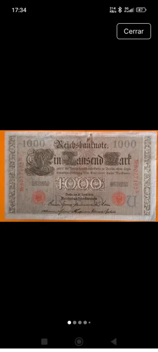 Billete 1000 Reichsbank 1910