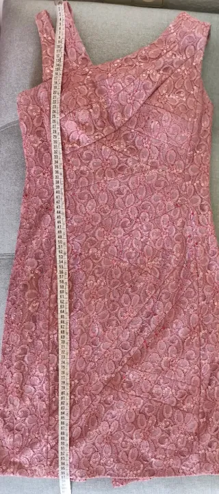 Vestido encaje lentejuelas T-42