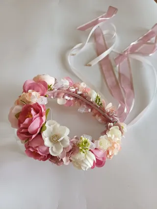 Set coroncina e cintura damigella fiori