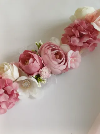Set coroncina e cintura damigella fiori