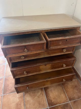 Cómoda antigua mármol y madera