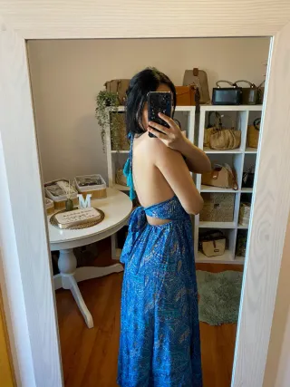 Vestido largo estampado India