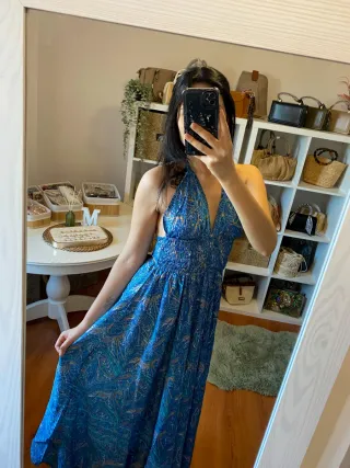 Vestido largo estampado India