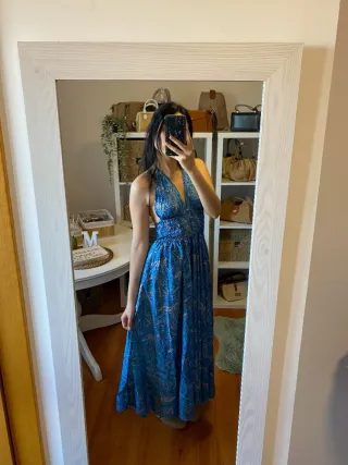 Vestido largo estampado India