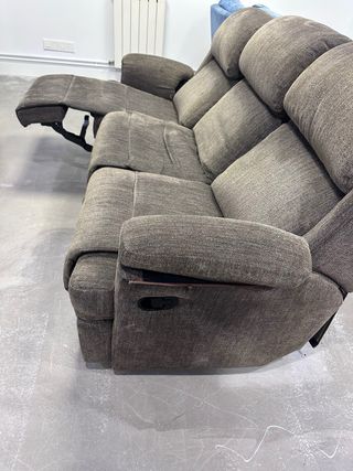 Sofá reclinable tela gris/marrón