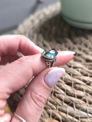 Anillo Plata y Labradorita Azul