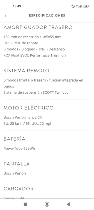 Scott Genius Eride 920 Eléctrica 29" Talla M