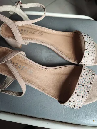 Sandalias Marypaz Beige Talla 38 Mujer