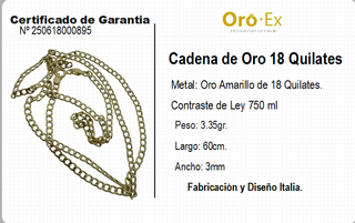CADENA DE ORO DE 18 QUILATES - 18 KILATES