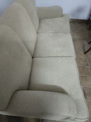 Sofá beige de tela