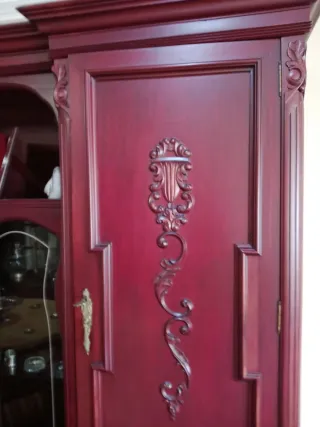 Mueble salón madera caoba