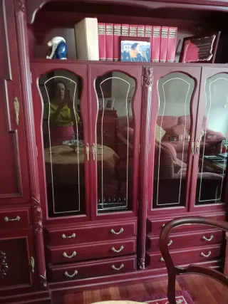 Mueble salón madera caoba