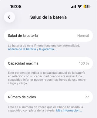 iPhone 16e Blanco - Batería 100% - Perfecto Estado