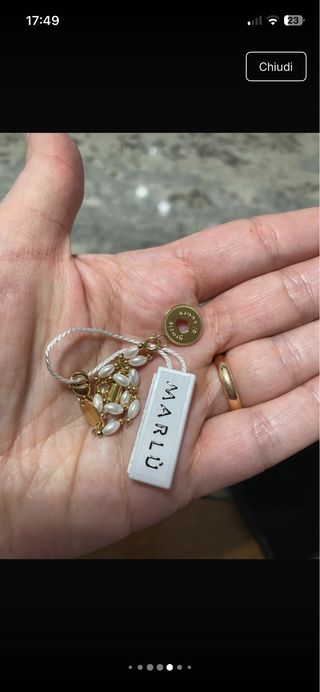 Braccialetto Marlù perle e ciondolo cuore