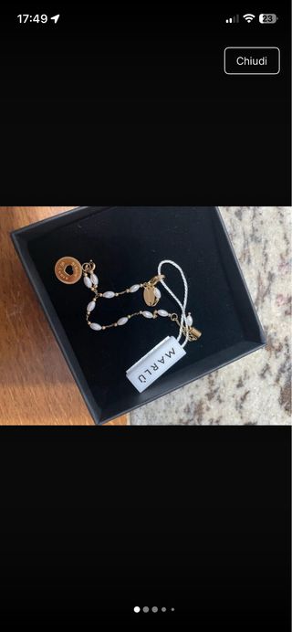 Braccialetto Marlù perle e ciondolo cuore