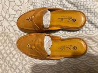 Mocasines tipo mule Naranja Suede