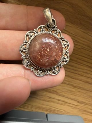 Colgante Plata 925 Piedra Sol Vintage