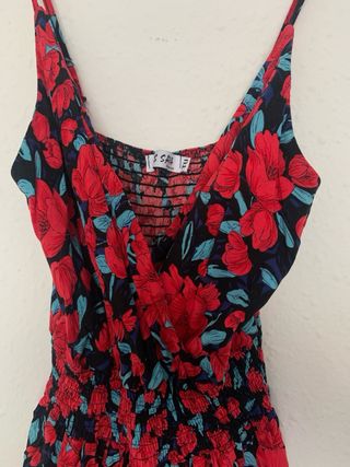 Lote 2 vestidos verano estampado hojas y flores