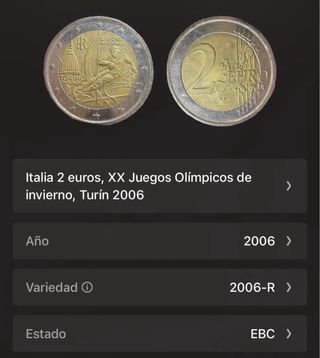 Moneda 2€ Italia Torino Giochi Invernali