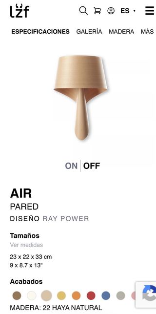 Aplique pared haya LZF Lamps sin estrenar