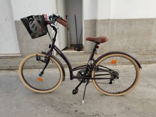 Bicicleta Paseo Btwin Elops 320 Morada